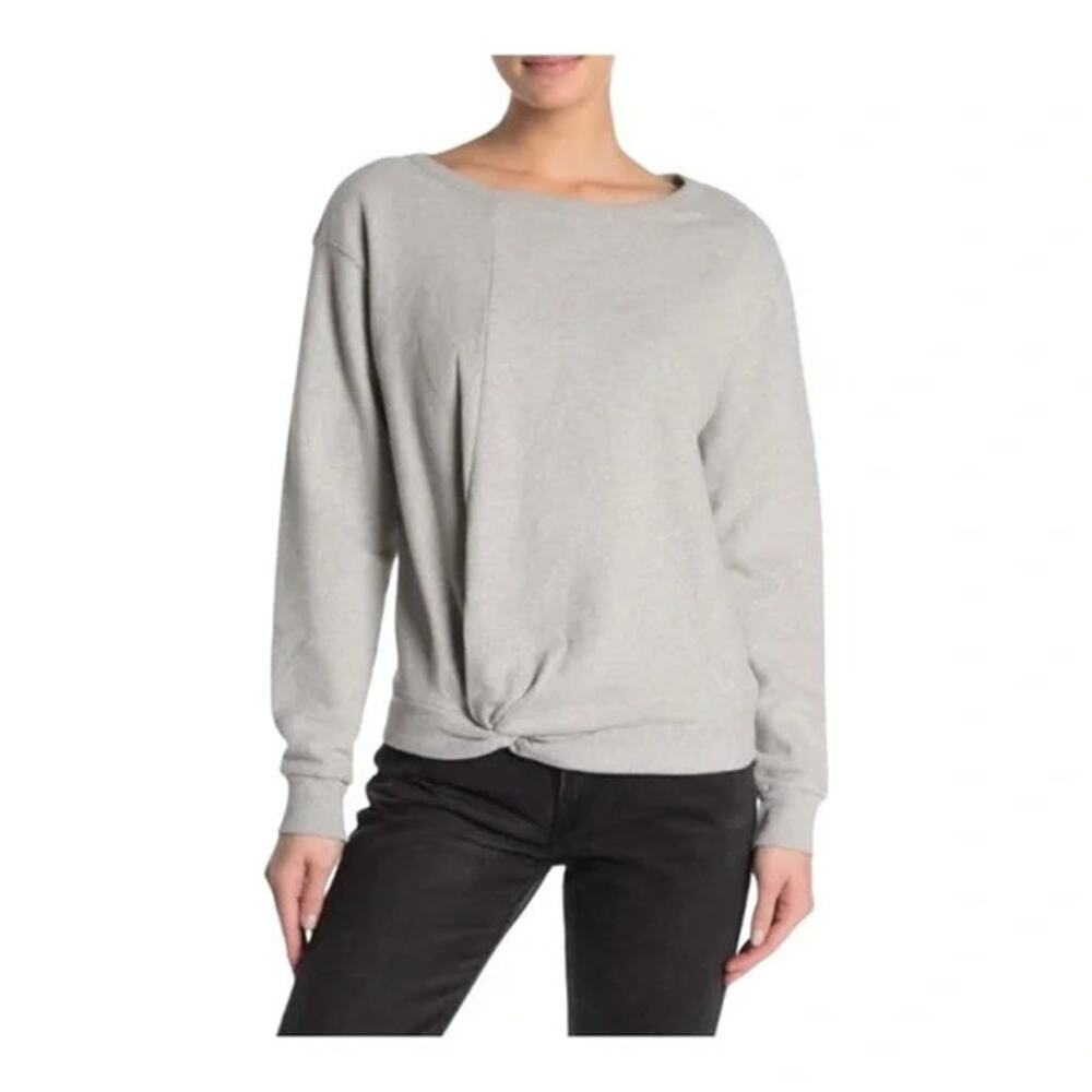 AllSaints Paloma Twist Front Sweatshirt Grey Marl Size XS